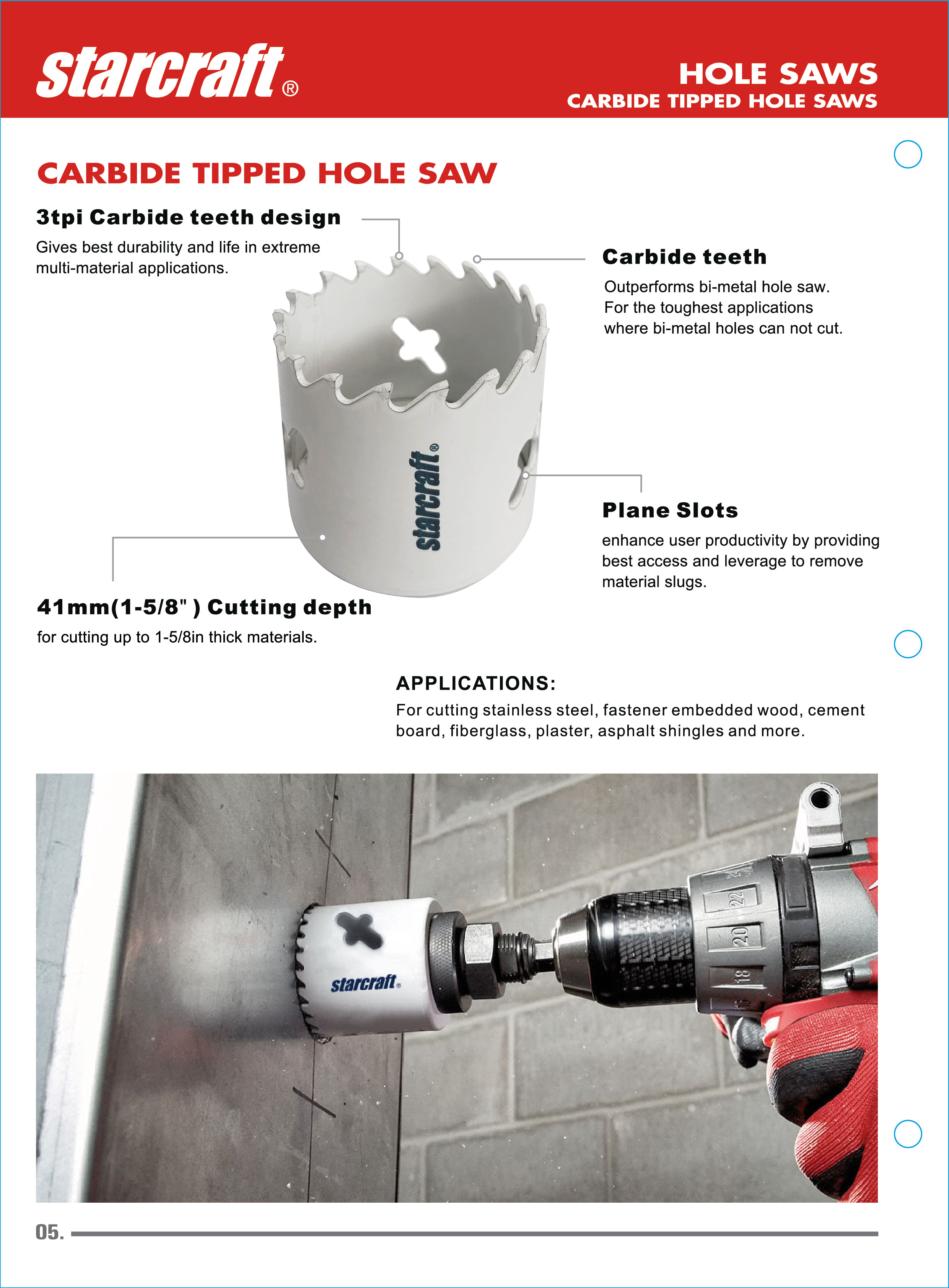1048 TC.T SELFFEED HOLE SAWS STARCRAFT GROUP